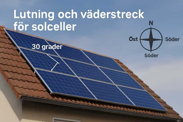 Lutning & väderstreck för solceller