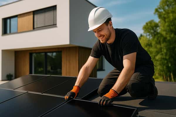 Solceller på papptak