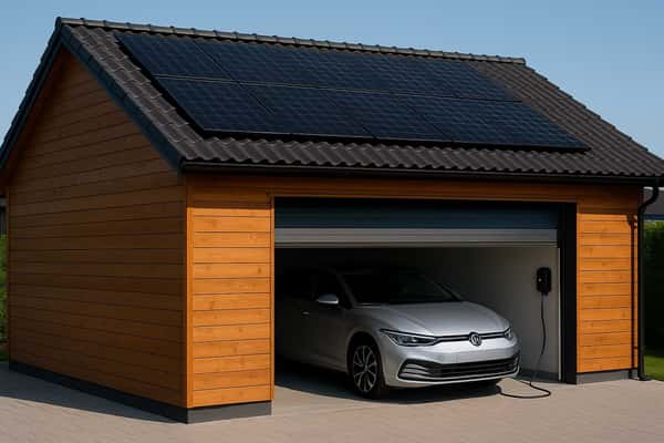 Solceller på garagetak 
