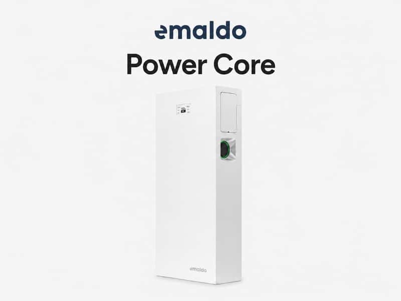 Ett Emaldo Power Core-batteri visas mot en ljusgrå bakgrund.