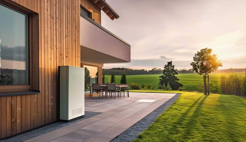 Villa med hembatteri installerat.