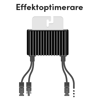 Illustration över en effektoptimerare till solpaneler.